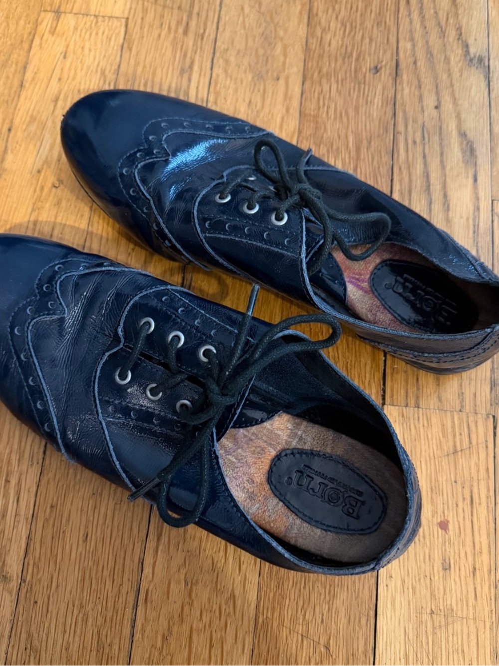 Born Navy Patent Wingtip Oxfords - Picture 5 of 10